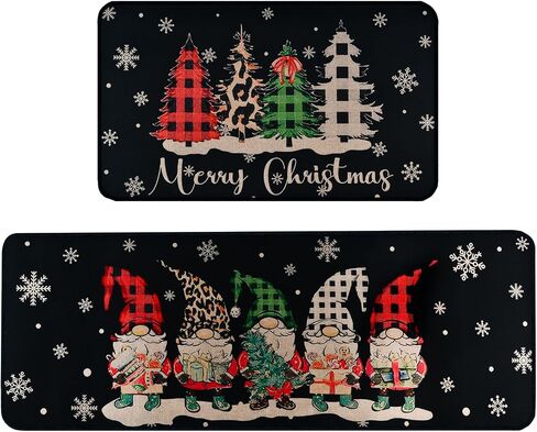 Christmas Kitchen Rugs Set of 2, Merry Grinchmas Kitchen Decorations Anti Fatigue Rug Non Skid Washable Mats for Home Kitchen Floor Decor in Saudi Arabia