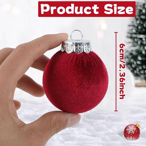 30Pcs Velvet Christmas Balls Christmas Tree Ornaments Velvet Balls Shatterproof Xmas Bulbs Decorations Set Brown Neutral Ornaments Velvet Balls 2.36Inch for Xmas Holiday Party Indoor Decor in Saudi Arabia