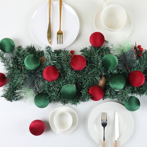 30Pcs Velvet Christmas Balls Christmas Tree Ornaments Velvet Balls Shatterproof Xmas Bulbs Decorations Set Brown Neutral Ornaments Velvet Balls 2.36Inch for Xmas Holiday Party Indoor Decor in Saudi Arabia