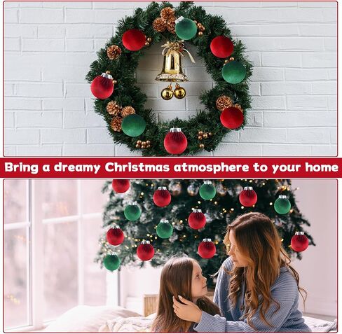 30Pcs Velvet Christmas Balls Christmas Tree Ornaments Velvet Balls Shatterproof Xmas Bulbs Decorations Set Brown Neutral Ornaments Velvet Balls 2.36Inch for Xmas Holiday Party Indoor Decor in Saudi Arabia