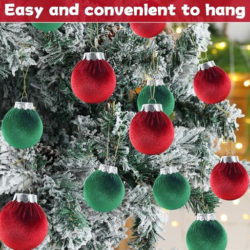 30Pcs Velvet Christmas Balls Christmas Tree Ornaments Velvet Balls Shatterproof Xmas Bulbs Decorations Set Brown Neutral Ornaments Velvet Balls 2.36Inch for Xmas Holiday Party Indoor Decor in Saudi Arabia