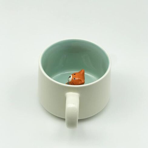 3D Animal Cup Coffee Mug Comes With A Cute Inside Creative Morning Mug Animal Cup For Hot And Cold Tea Milk Coffee Perfect For Kids Decorations Best Office Cup (Cat) (Ceramic), 400 ML in Saudi Arabia
