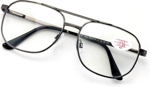 V.W.E. Metal Tear Drop Reading Glasses - Big Lens Spring Hinge Square Reader in Saudi Arabia