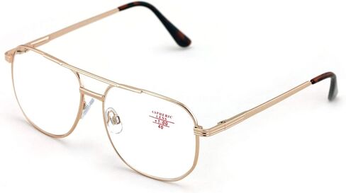 V.W.E. Metal Tear Drop Reading Glasses - Big Lens Spring Hinge Square Reader in Saudi Arabia