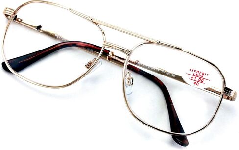 V.W.E. Metal Tear Drop Reading Glasses - Big Lens Spring Hinge Square Reader in Saudi Arabia