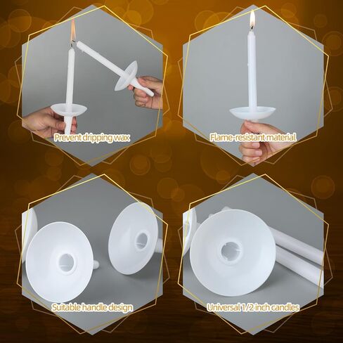 100 Pcs Candlelight Service Bulk, Church Vigil Plastic Candle Holders, Candlelight Service Drip Protectors Convenient for Church, Vigil, Memorial, Christmas Eve, Wedding, Party Candles in Saudi Arabia