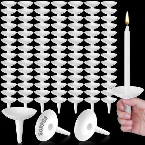 100 Pcs Candlelight Service Bulk, Church Vigil Plastic Candle Holders, Candlelight Service Drip Protectors Convenient for Church, Vigil, Memorial, Christmas Eve, Wedding, Party Candles in Saudi Arabia