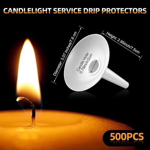 100 Pcs Candlelight Service Bulk, Church Vigil Plastic Candle Holders, Candlelight Service Drip Protectors Convenient for Church, Vigil, Memorial, Christmas Eve, Wedding, Party Candles in Saudi Arabia