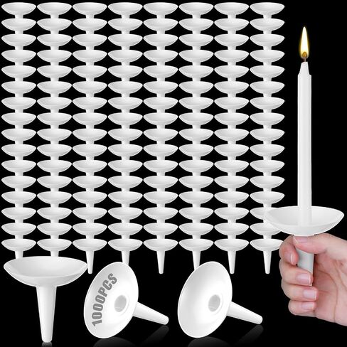 100 Pcs Candlelight Service Bulk, Church Vigil Plastic Candle Holders, Candlelight Service Drip Protectors Convenient for Church, Vigil, Memorial, Christmas Eve, Wedding, Party Candles in Saudi Arabia