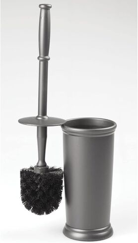 mDesign Toilet Bowl Brush and Holder - Covered Bathroom Toilet Brush - Standing Toilet Bowl Scrubber in Modern Holder - Compact, Deep Cleaning Brush for Toilet - 2 Pack, Hyde Collection, Charcoal Gray in Saudi Arabia