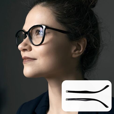 1 Pair TR90 Bright Black Glasses Replacement Arms Glasses Double Convex Teeth 6.5mm Replacement Temple with Screws, Screw Washers and 3-in-1 Screwdriver (Gloss Black 6.5mm) in Saudi Arabia