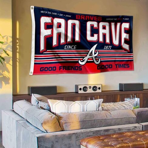 WinCraft Atlanta Braves Fan Man Cave Banner Flag in Saudi Arabia