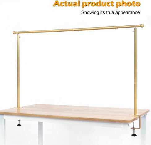 Over The Table Rod Stand with Clamps- Gold Metal Balloon Arch Stand for Baby Shower Birthday Party Wedding Decor - Adjustable Tabletop Backdrop Banner Stand for Craft Fair Display in Saudi Arabia