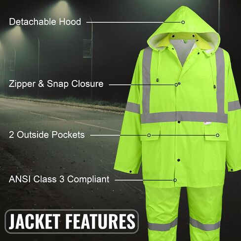 Global Glove FrogWear GLO-8000 Unisex High-Visibility Rain Suit in Saudi Arabia
