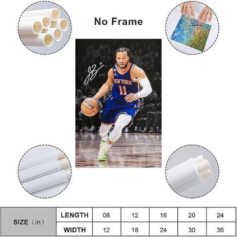 WaaYb Jalen Brunson Poster Cool Artworks Painting Wall Art Canvas Prints Hanging Picture Home Decors Gift Idea 12x18inch(30x45cm), Unframe-style in Saudi Arabia