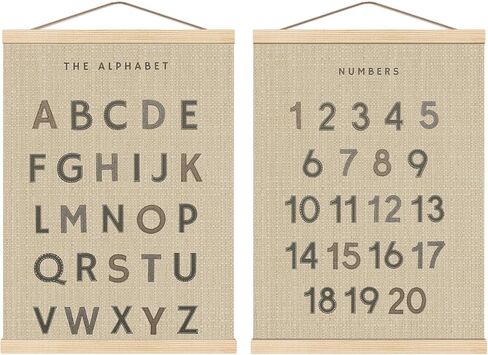 Boat Wades Woodland Animals Alphabet Poster Hanger Frame Set of 2,Forest Animal ABC 123 Educational Wall Art Hanging Banner Decor for Nursery Playroom Classroom Homeschool,12x16 in Kuwait