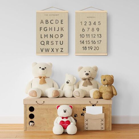 Boat Wades Woodland Animals Alphabet Poster Hanger Frame Set of 2,Forest Animal ABC 123 Educational Wall Art Hanging Banner Decor for Nursery Playroom Classroom Homeschool,12x16 in Kuwait