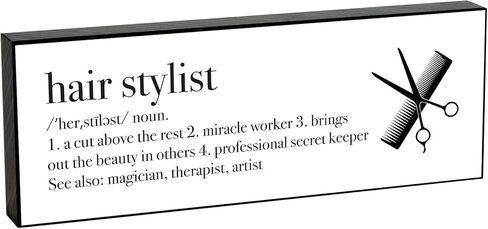 لوحة لافتة علوية خشبية مزدوجة الجوانب مقاس 8 × 3 من Elanze Designs لمصفف الشعر in Kuwait