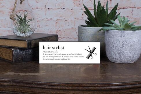 لوحة لافتة علوية خشبية مزدوجة الجوانب مقاس 8 × 3 من Elanze Designs لمصفف الشعر in Kuwait