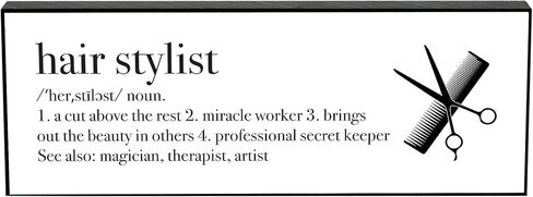 لوحة لافتة علوية خشبية مزدوجة الجوانب مقاس 8 × 3 من Elanze Designs لمصفف الشعر in Kuwait