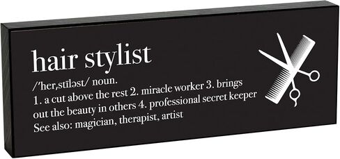 لوحة لافتة علوية خشبية مزدوجة الجوانب مقاس 8 × 3 من Elanze Designs لمصفف الشعر in Kuwait