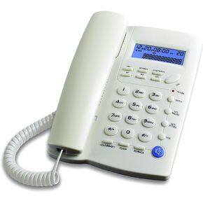 Y043 Corded Landline Telephone for Home, Caller ID/Call Waiting, Easy-to-Use, Speaker, Display, Desk Phone Only (Black)