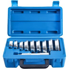 ATPEAM Bearing Race and Seal Bushing Driver Install Set, 1 Driver 9 Discs Collar Axle Housing, 10 PCS Master Universal Aluminum Bush Drive Seal Universal Kit for Automotive Wheel Bearings