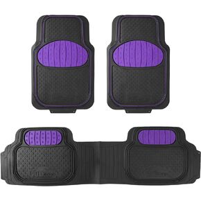 FH Group Car Floor Mats - Heavy-Duty Rubber Floor Mats for Cars, Universal Fit Full Set, Trimmable Automotive Floor Mats, ClimaProof Floor Mats For Most Sedan, SUV, Truck Floor Mats Beige