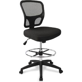 Drafting Chair Adjustable Height Tall Office Chairs Standing Desk Chair Rolling Stool Chair Armless Office Drafting Chair Blue