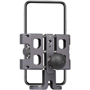 FANAUE CPC-09 Motorcycle Phone Mount with 1 Inch Ball Head for RAM Mounts B Size Double Socket Arm and Scooter UTV/ATV Bike Phone Holder, Aluminum Alloy Mobile Phones Clip for 5.5-7" Smartphone.