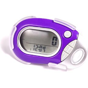Pedusa PE-771 Tri-Axis Multi-Function Pocket Pedometer - Purple With Holster/Belt Clip