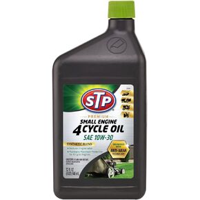 STP Premium Small Engine 4 Cycle Oil Formula, SAE10W-30 Small Engine Oil Engine Care Formula Reduces Wear for Lawnmower, Push Mower, Tractor, 32 Oz, STP