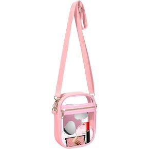 Clear Bag Stadium Approved, Clear Crossbody Purse Bag with Front Pocket for Concerts Sports Festivals