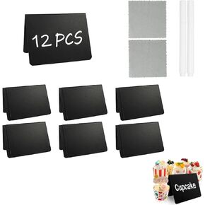 8 x 12" Chalkboard Sign, Reusable Double Sided Small Chalkboard Signs with Wooden Base Stand, Menu Chalk Board Sign Store Food Signs for Party, Tables Decoration, Bar and Restaurant (1 Pack)
