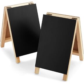 Juvale 2 Pack Mini Chalkboard Easel Signs for Tabletop Decorations, Restaurant Food Display, Message Boards, Small Business, Wedding, Catering Events, Coffee Shop (4.5x7.5 in)