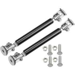 ACROPIX Universal Adjustable Aluminum Alloy 3"-5" 75mm Car Front Bumper Lip Splitter Strut Rod Tie Support Bars Black - Pack of 2