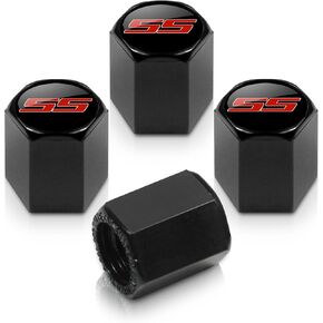 Camaro SS Logo Black Tire Stem Valve Caps