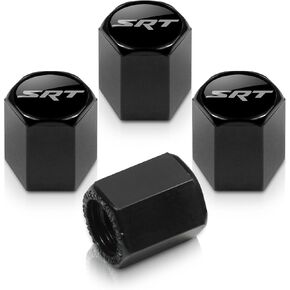 Dodge Black SRT Logo Tire Stem Valve Caps