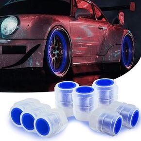 8PCS Car Tire Valve Stem Caps, Universal Noctilucent Waterproof Car Wheel Tire Caps, Suitable for Air Valve Caps for Cars, Motorcycles, Bicycles (Blue)