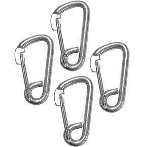 US Stainless 4 Pieces Stainless Steel 316 Spring Hook Carabiner 1/4" (6mm) Marine Grade Safety Clip in Kuwait