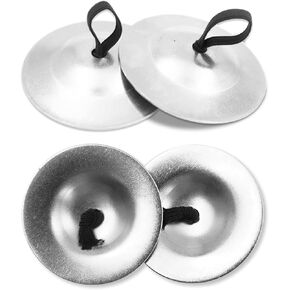 4Pcs Finger Cymbals for Belly Dance, 2.1 Inch Mini Hand Cymbals Musical Instrument Symbol, Brass Finger Dancing Finger Zills for Adults Dancer Evening Party, Gold