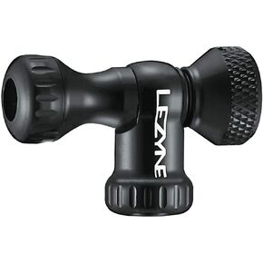 Lezyne Control Drive CO2 Bicycle Tire Inflator, Head ONLY, Road, Mountain, Gravel Bike Flat Kit, Threaded CO2, Presta or Schrader Valve, Black