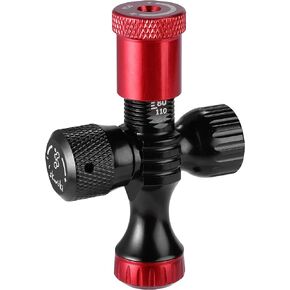 Skwiki PRE-Set Pressure Bicycle C02 Inflator/Deflator, Regulate Tire Pressure Upon Desired Level, Insulated Grip Sleeve, Presta Compatible, Compact, for MTB, Gravel, and Road Bikes