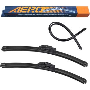 AERO Voyager 22" + 22" Windshield Wipers, Premium All-Season Automotive Replacement Wiper Blades with Extra Rubber Refills + 1-Year Warranty (Pack of 2)