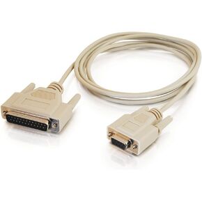 C2G/ Cables To Go C2G 03019 DB25 Male to DB9 Female Serial RS232 Null Modem Cable, Beige (6 Feet, 1.82 Meters)