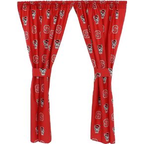 College Covers Everything Comfy North Carolina State Wolfpack Curtain Panel Set, 2 Panels, 2 Matching Tie Backs, 42 inches Wide by 63 inches Long