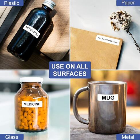 ملصقات عناوين TYH Supplies مقاس 0.5 × 1.75 بوصة، بيضاء غير لامعة، 16000 ملصق، طابعة ليزر ونفث الحبر، لاصق قوي، متوافق مع قالب Avery 8167 in Kuwait