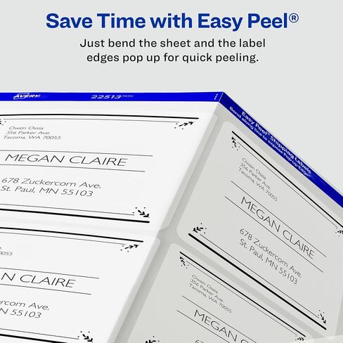 Avery Printable Shipping Labels with Sure Feed, 2" x 4", Matte Clear, 250 Blank Mailing Labels (8663) in Saudi Arabia