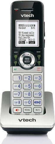 VTech AM18447 وحدة التحكم الرئيسية 4 خطوط قابلة للتوسيع نظام هاتف المكتب الصغير مع جهاز الرد الآلي والاتصال الداخلي والمضيف التلقائي والموسيقى في الانتظار، أسود in Kuwait