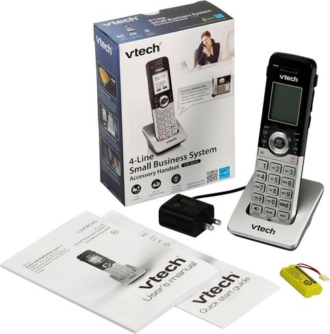 VTech AM18447 وحدة التحكم الرئيسية 4 خطوط قابلة للتوسيع نظام هاتف المكتب الصغير مع جهاز الرد الآلي والاتصال الداخلي والمضيف التلقائي والموسيقى في الانتظار، أسود in Kuwait